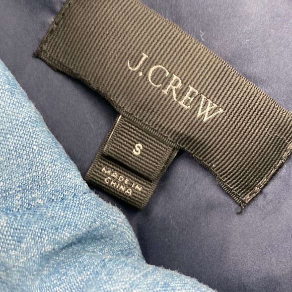 J.Crew Puffer Vest Navy Pinstripe Women’s Small - Picture 5 of 6